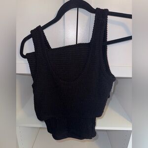 H&M Black Knit Maternity Crop Top and Skirt